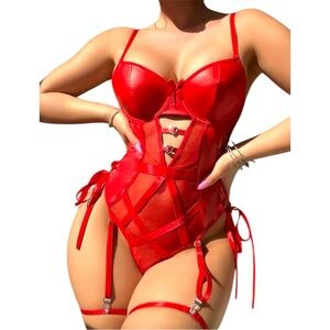 Lingerie set, red bodysuit New with tag Size M
mt48